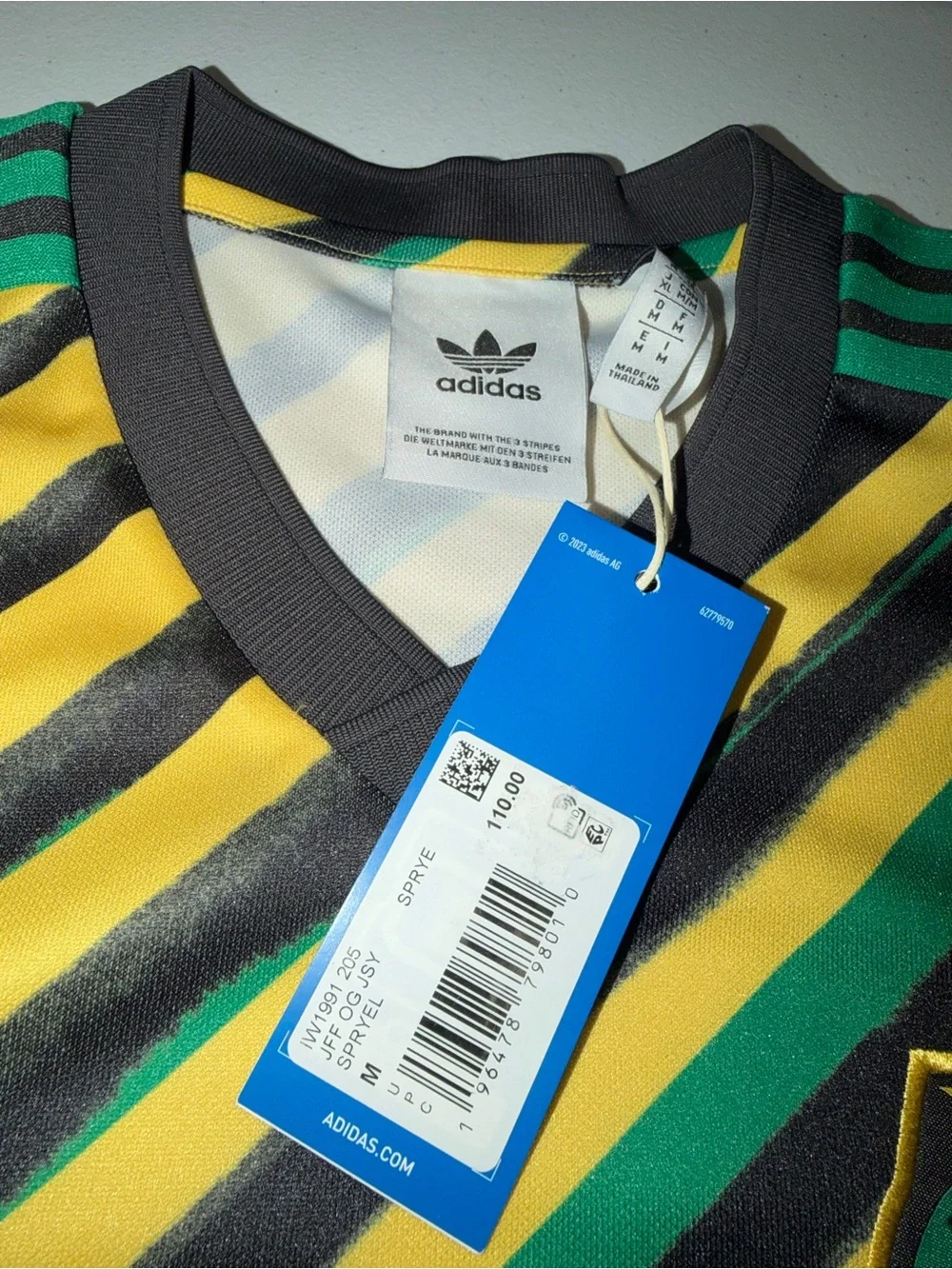 Adidas: Jamaica Green/Yellow Soccer Jersey (Medium)